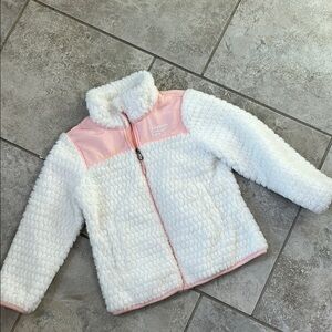 Reebok White and Pink Fleece Jacket